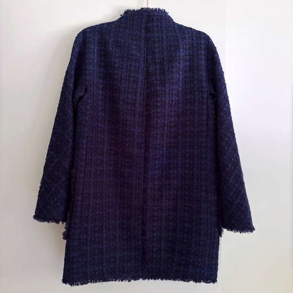 Kate Spade Blue Tweed Jacket Coat Wool Blend Size XS - Picture 4 of 4